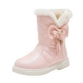 thumbnail image 4 of CAICJ98 Girls Snow Boot Fashion Warm Lined Princess Shoes Lightweight Mid Calf Winter Boots for Girls (Little Kid/Big Kid),3.5, 4 of 7