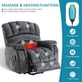 thumbnail image 3 of OUINCH Large Power Lift Recliner with Massage, Heat, USB Ports, Remote Controls, Side Pockets, Grey, 3 of 8