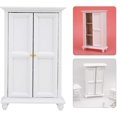 thumbnail image 1 of Gabinete de casa de muñecas, 1: 12 muebles de dormitorio de armario de puerta doble de madera blanca en miniatura, accesorios de decoración de casa de muñecas TUNC Sencillez, 1 of 5