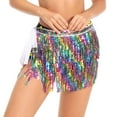 thumbnail image 3 of de danza del vientre para mujer Bufanda de cadera de baile de lentejuelas de baile con flecos para Clubwear Accesorios de vestuario, 3 of 8