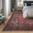 thumbnail image 2 of Bloom Rugs Washable Non-Slip 8' x 10' Rug - Red/Teal Blue/Yellow Traditional Medallion Area Rug for Living Room, Bedroom, Dining Room, and Kitchen - Exact size: 8' x 10', 2 of 9