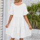 thumbnail image 5 of Vestido de Muñeca con Cuello en V Fiudx de Verano para mujer Plisado Tres Capas Color sólido, 5 of 6