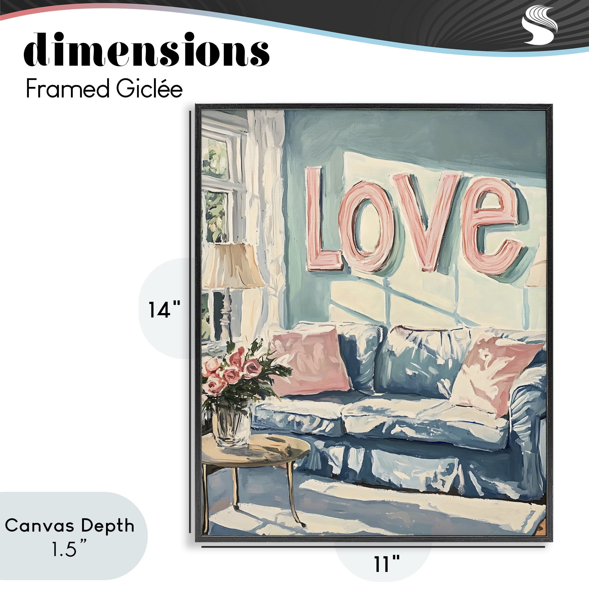 Stupell Industries Love Letters Above Cozy Couch Black Framed Giclee Art, design by The Prints Vibe
