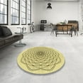 thumbnail image 4 of Ahgly Company Machine Washable Indoor Rectangle Transitional Sun Yellow Area Rugs, 5' x 7', 4 of 7