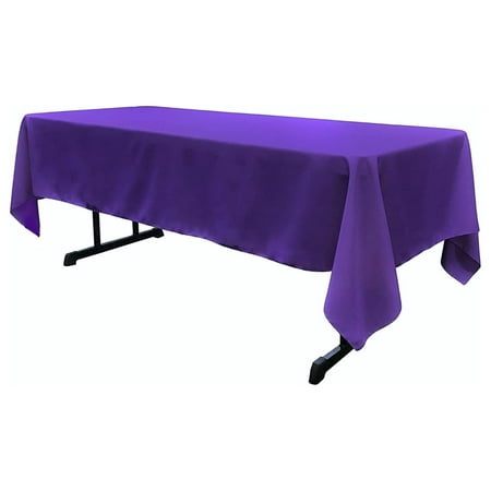 

Rectangular Polyester Poplin Fabric Reusable Party Tablecloth (Purple 60 Wide x 72 Long)