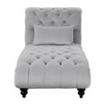 thumbnail image 3 of Pemberly Row 68" Traditional Velvet Chaise with Nailhead in Light Gray, 3 of 7