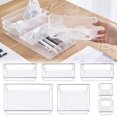 thumbnail image 2 of 7/12 Pcs Drawer Organizers 4-Size Clear Acrylic Drawer Organizer Containers Desk Drawer Organizer Trays with Non-Slip Pads Storage Boxes for Dressing Table Kitchen Bathroom Cosmetics, 2 of 9