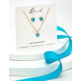 thumbnail image 2 of Goldtone March Aquamarine Birthstone CZ Earring & Necklace Set, 2 of 2