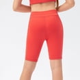 thumbnail image 6 of Girls Tight-Fit Knee-Length Shorts, High-Waist Yoga Running Shorts for Kids, Breathable Dance Training Capri Leggings, Quick-Dry Workout Shorts for Age 5-13 Watermelon Red 150, 6 of 9