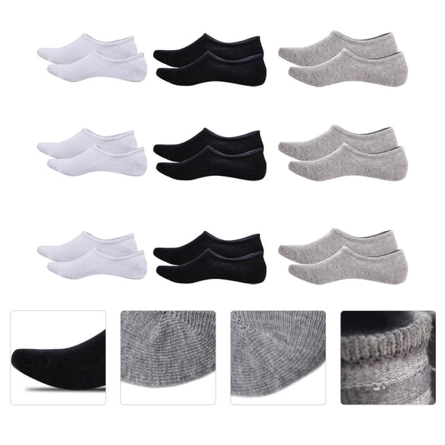 YSNOOWE 9 Pares De Calcetines No Show Antideslizantes Para Uso Diario En Zapatillas Y Mocasines