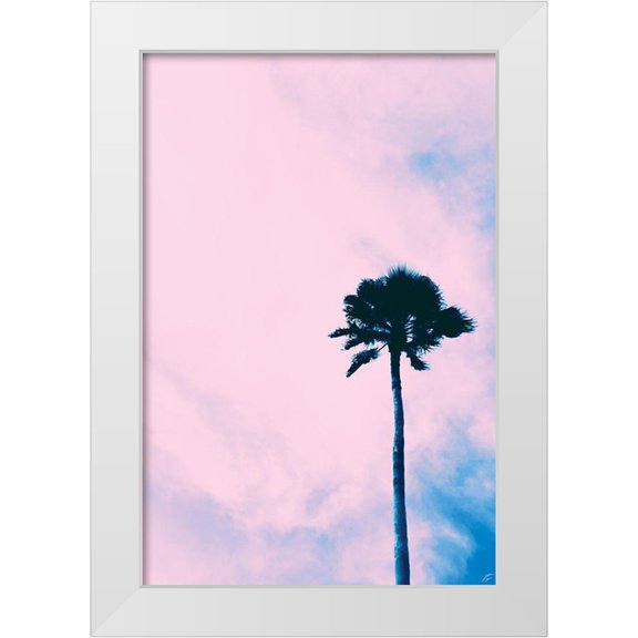 Lee, Judson 17x24 White Modern Wood Framed Museum Art Print Titled - Millennial Pink Palm