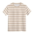 thumbnail image 4 of CAICJ98 Girls T Shirts Cute Summer Tops Toddler Kids Short Sleeve Striped Shirts Crew Neck Casual Tees (Grey,2-3 Years), 4 of 4
