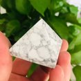 thumbnail image 2 of K-KED Natural White Turquoise Howlite Quartz Crystal Pyramid Healing Rock Stone Tower, 2 of 9