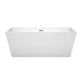 thumbnail image 3 of Sara 63" Freestanding Bathtub in White with Brushed Nickel Drain and Overflow Trim, 3 of 8