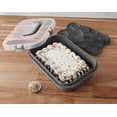 thumbnail image 6 of Mainstays Rectangular Cupcake & Cake Carrier with Lid, Handle, Clasps & Removeable Flippible Cupcake Tray, Grey Plastic, 6 of 7