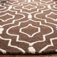 thumbnail image 3 of SAFAVIEH Cambridge Julian Geometric Wool Area Rug, Dark Brown/Ivory, 6' x 6' Round, 3 of 7