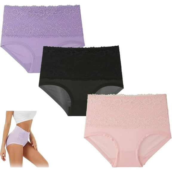 Evella Leak Proof Panties, Evella Leakproof Underwear,Ladies Underwear with Incontinence Comfortable for Women 55  (3Pcs-B, Large)