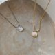 thumbnail image 3 of Collar cuadrado de nácar Cadena de clavícula de plata de ley 925 Nicho femenino Estilo retro francés Marea colgante simple y versátil JM, 3 of 3