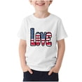 thumbnail image 1 of T-Shirt pour Enfants, Imprimé de la Fête de l'Indépendance à Manches Courtes et Col Rond, Haut Décontracté et Polyvalent pour Garçons et Filles de 3 à 15 Ans, 1 of 5