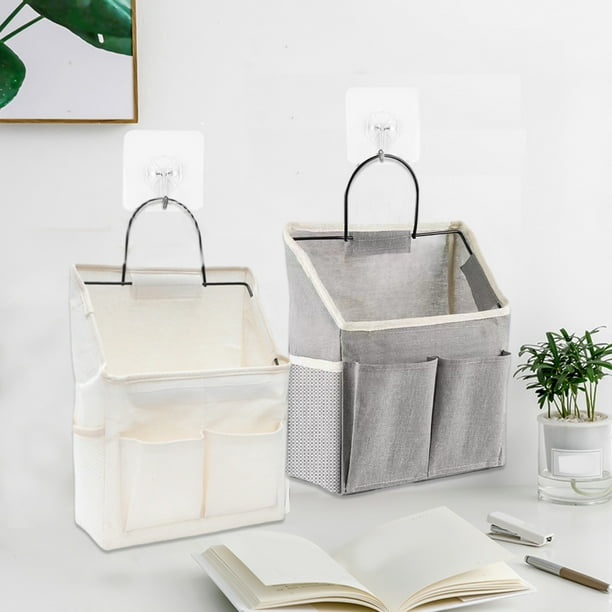Lienzo organizador de armario colgante | Estantería para guardar objetos pequeños | Almacenamiento colgante blanco gris para armarios | Organizador compacto con compartimentos | 1 pieza