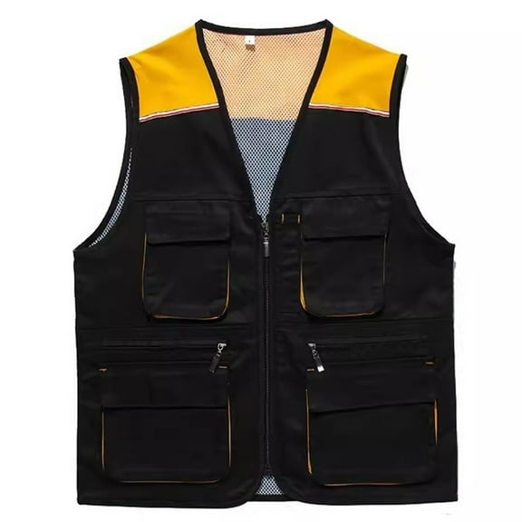 Hvyesh Women and Men Work Vest Multi-Pockets Zipper Work Vest Volunteer Activity Event Waistcoat Unisex Gilet