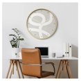 thumbnail image 3 of 24 Inches Round Wooden Wall Clock Silent Battery Operated, Home Decorative Large Wall Clock, Pastel Gray Geometric Line Clock Wall Art Decor for Living Room Kitchen Bedroom Classroom, 3 of 7