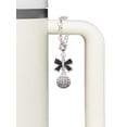 thumbnail image 3 of Delight Jewelry Silvertone Volleyball or Water Polo Ball - Silvertone Black Bow Charm Accessory for Tumblers and Thermal Cups, 3 of 4