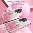 thumbnail image 2 of for Samsung Galaxy S25 Ultra (Not S25) 6.8" Case, Flowers Floral Design Bling Clear Glitter Sparkle Diamond Soft TPU Silicone Cover with Ring Kickstand for Samsung Galaxy S25 Ultra HSF-Pink, 2 of 7