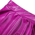 thumbnail image 4 of MRULIC skirts for women Women's Casual Fashion Shiny Metallic Flared Pleated A-Line Mini Skirt Hotpink + S, 4 of 8