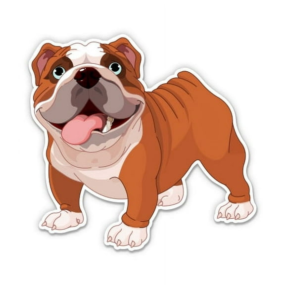 Cute Bulldog - 3" Vinyl Sticker - For Car Laptop Water Bottle Phone - Waterproof Decal