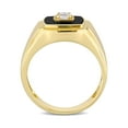 thumbnail image 5 of Everly Men's Onyx and Created Sapphire Sterling Silver Ring, 5 of 7