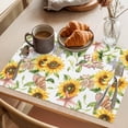 thumbnail image 3 of Summer Sunflower Placemats Set of 4, Watercolor Flowers Plant Country Non-Slip Place Mats Washable Table Mats for Kitchen Dining Table Decorations Indoor/Outdoor, 3 of 9