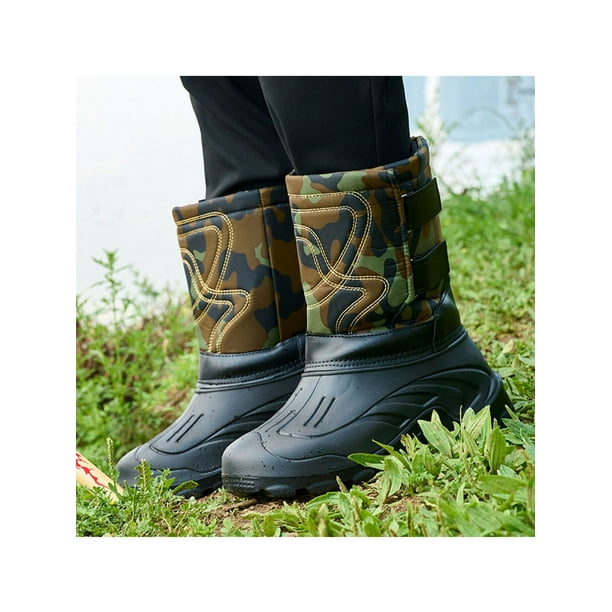 Oucaili Botas De Nieve Para Hombre Botas De Invierno Ancho Ancho Impermeable CaLido Felpa Forrada Botas De Senderismo Walmart en linea