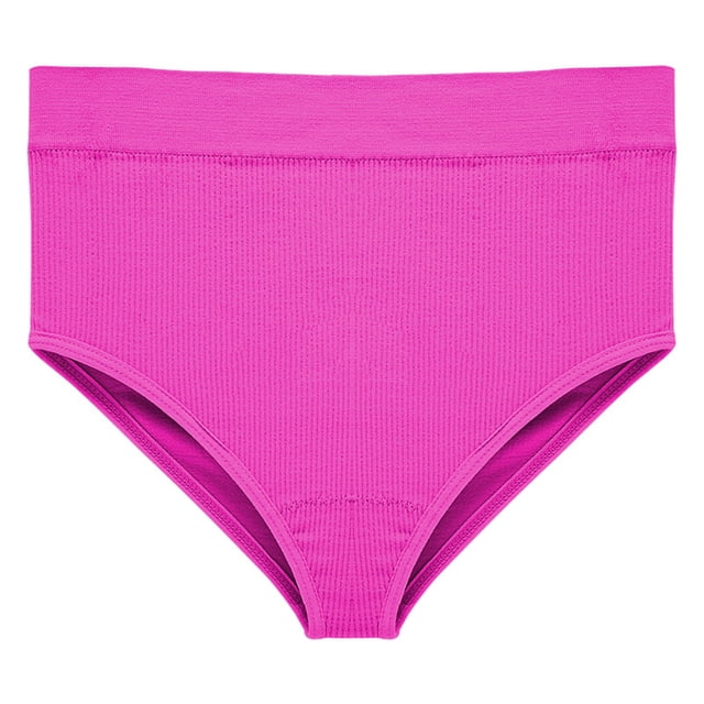 AherBiu Womens Underwear High Waisted Seamless Stretch Briefs High Cut Ribbed Full Coverage Ladies Panties