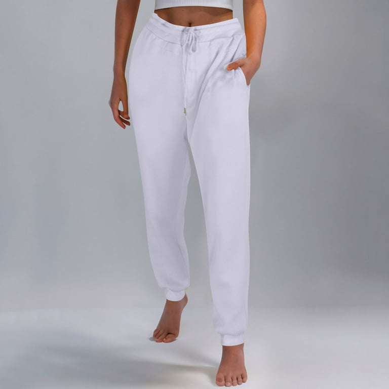 qelini Baggy Grey Sweatpants Women Basic Edition Jogger Pants Pull on with Pockets and Drawstring Solid Color Fall and Winter Velvet Thick Elastic Waist Athleisure Soft Jogger 2PC Lightweight M Walmar...