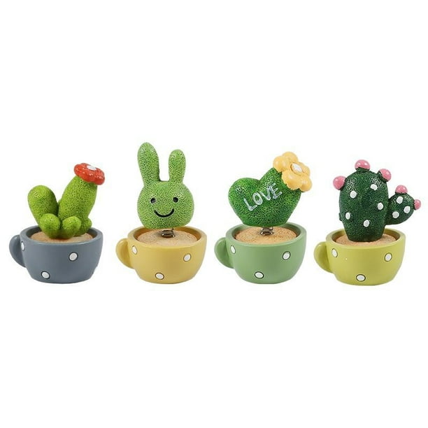 Car Dashboard Ornament Cute Green Plant Cactus Small Potted Spring Office  Cab Small Gadget Decoration Interior
