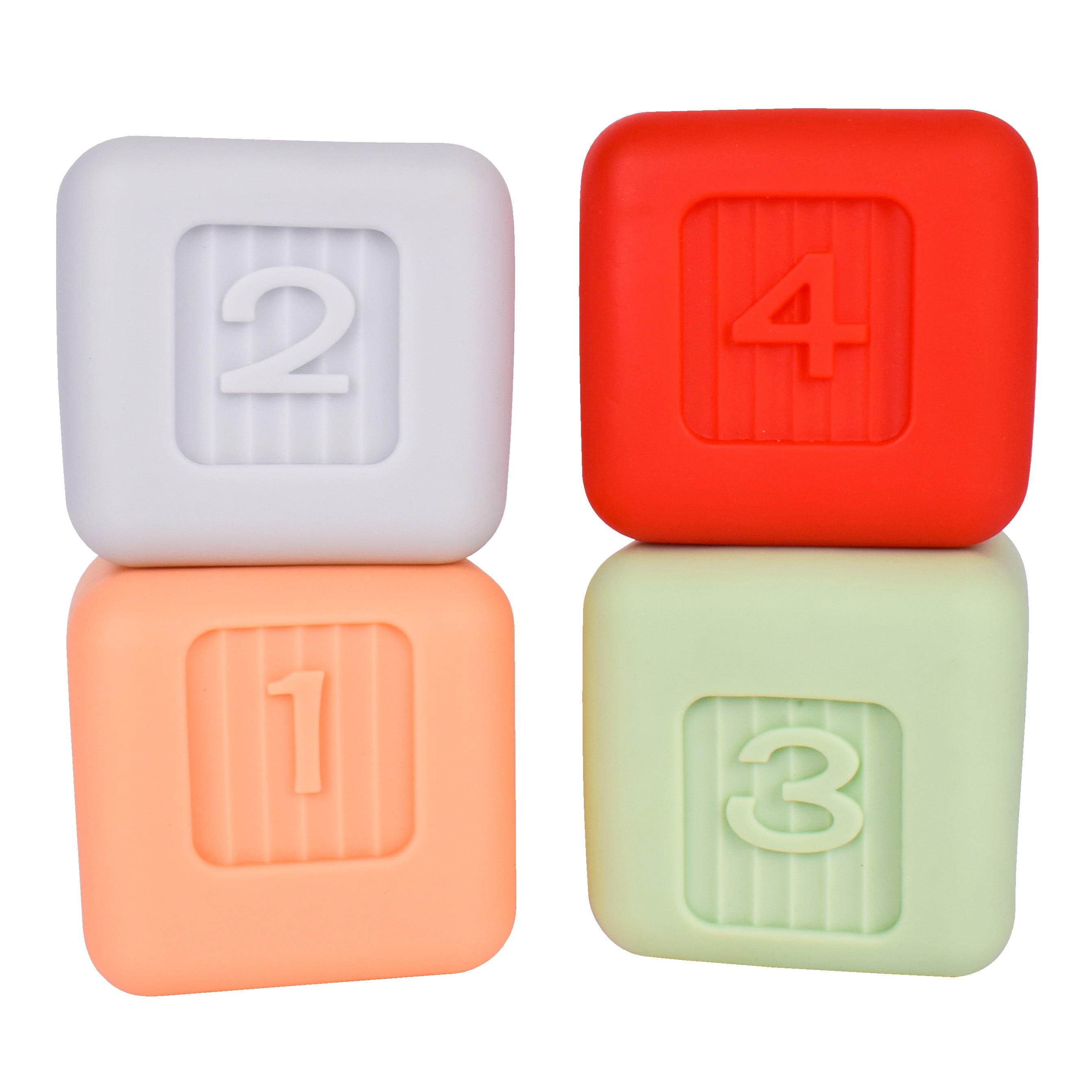 Hopscotch Lane Stack-N-Squirt Bath Blocks - 4 Pack | Baby and Toddler 6 Months and Older, Unisex