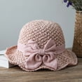 thumbnail image 7 of Crochet Woven Straw Sun Hat with Bow Summer Beach Sun Straw Hats for Women Wide Brim Packable Travel Bucket Hats, 7 of 7