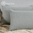 thumbnail image 4 of Deconovo Throw Pillow Covers Faux Linen Burlap Cushion Covers for Car Sofa Living Room 12 x 20 inch Silver Sconce Set of 4, 4 of 7