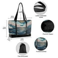 thumbnail image 2 of FORMRS Canvas Laptop Tote Bag for Women with 15.6" Computer Compartments Shoulder Handbag, Rolling Waves, 2 of 7