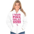 thumbnail image 3 of Wear Pink For My Sister Breast Cancer Unisex Fleece Graphic Zip Up Hoodie Brisco Brands 2X, 3 of 5
