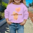 thumbnail image 2 of Toddler Valentines Day Outfit Girl Crew Neck Sweatshirt Love Print Long Sleeve Pullover Toddler Sweatshirt for Toddler 5-6 Years, 2 of 4