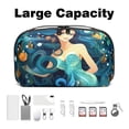 thumbnail image 3 of Mermaid Oxford Fabric Waterproof Portable Hard Drive Bag and Case with Cord Storage and Travel Charger Organizer for Electronic Devices - 5.9x9.44x3.14 in, 3 of 6