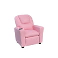 thumbnail image 3 of Bed Bath & Beyond Kids PU Leather Cup Holder Recliner Chair, Pink, 3 of 3