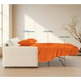 thumbnail image 3 of 4-Piece Twin Sleeper Sofa Sheet Set, 100% Egyptian Cotton, 800 Thread Count, Fits 8" Deep Pull-Out Couch Mattress (36" x 72") - Orange Solid, 3 of 5