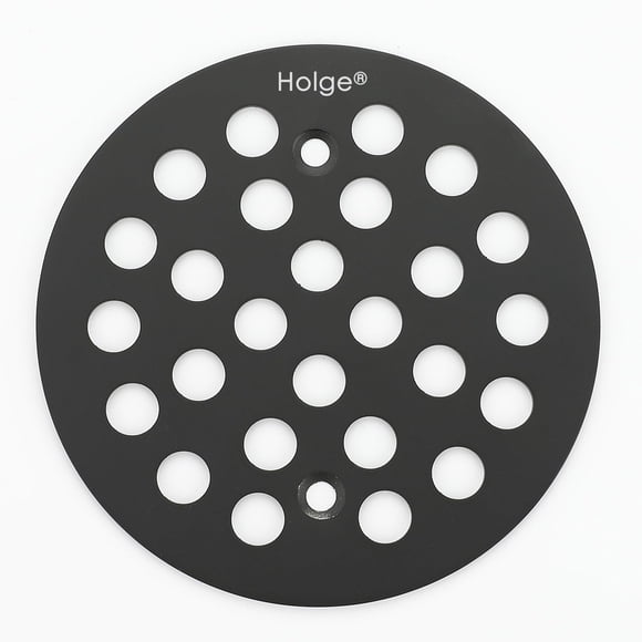 Tapa de Drenaje Holge 10.8 cm Redonda Negra Mate con Tornillos