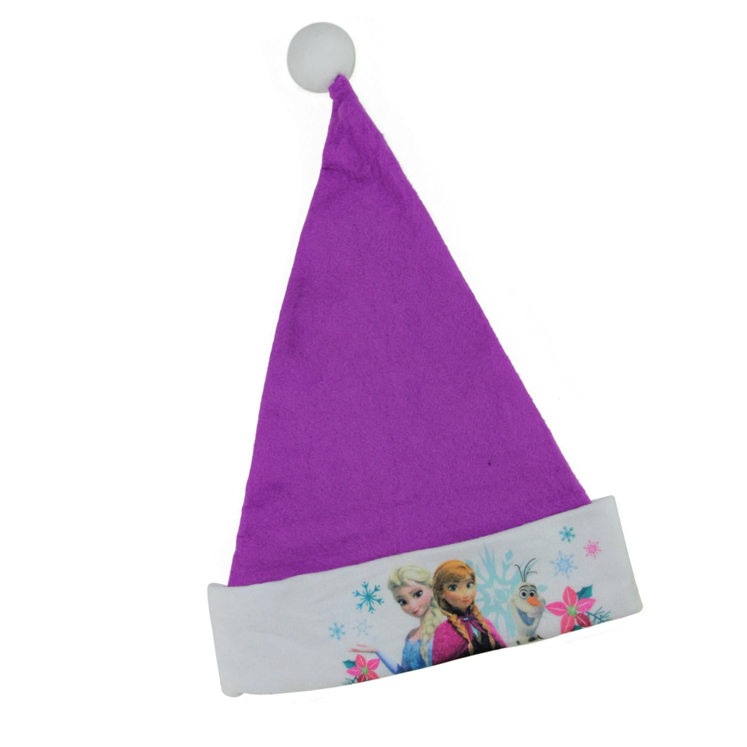 purple and white santa hat