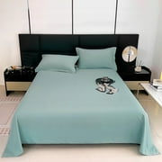 King Size Sheets,King Flat Sheet,King Sheets,Hotel Quality King Flat Sheet,Plain Bed Sheet,Brushed Microfiber Top Sheet,Ultra Soft & Breathable,Wrinkle-Free(Green 90*90in)from QiwagFerng