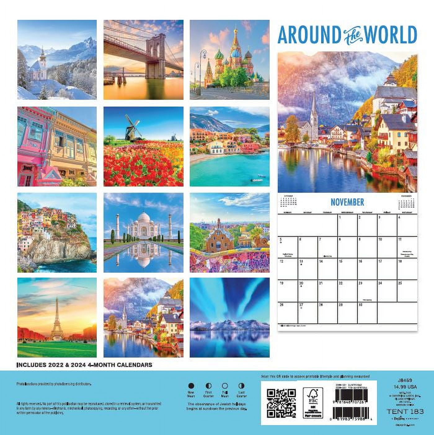 2023-12 Month Calendar- Around the World 12x12 Hanging Wall Calendar by DaySpring