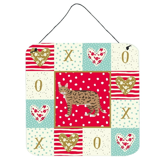 California Spangled 2 Cat Love Wall or Door Hanging Prints Red